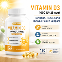 Capsules de Vitamine D3 en Gélules Molles 1000UI 25mcg Haute Puissance pour le Soutien Osseux et Immunitaire Adulte – Formule Personnalisée – 60 Unités – Approvisionnement Direct Usine