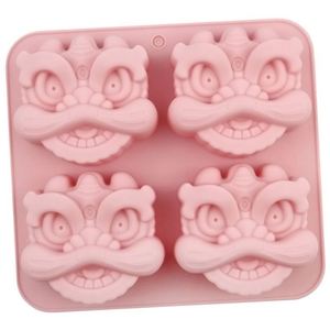 Moule en silicone écologique à 4 cavités en forme de lion traditionnel pour bougies faites à la main, outil de cuisson réutilisable, pour gâteaux, savons, résines, bonbons DIY, OEM/ODM - Product Image 3