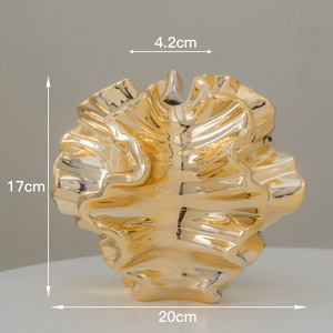 <span class=keywords><strong>Vase</strong></span> en céramique électro-plaqué de style européen Moyen-Orient Luxe doré Hydroponique Fleurs séchées Décoration d'intérieur Ornements - Product Image 6