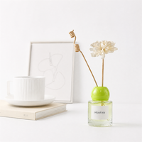 Bouteille diffuseur en verre transparent 50 ml, best-seller, vide, pour bâtonnets en rotin, avec impression sérigraphique personnalisée et marquage à chaud