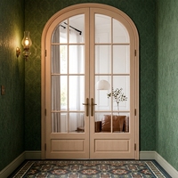 Portes intérieures en chêne blanc à double arche, conformes aux normes européennes, isolation phonique, finies pour villa, appartement, salon