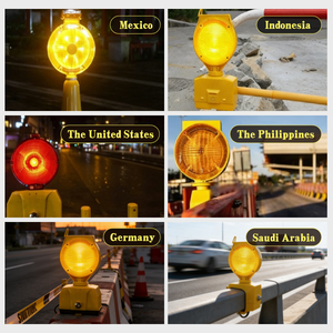 Luz de Tráfico para Cono de Tráfico, <span class=keywords><strong>LED</strong></span> Amarillo Ámbar, Material Plástico, Advertencia de Seguridad, Advertencia de Tráfico, Barrera Solar, Intermitente - Product Image 5