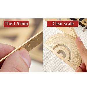 Règle droite en alliage d'<span class=keywords><strong>or</strong></span>, design créatif et tendance, quatre pièces, logo métallique électroplaqué personnalisé, 15 cm, promotion étudiante - Product Image 3