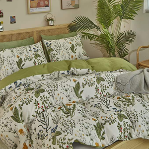 Tất cả các kích thước có sẵn ấm hoa cây in màu xanh lá cây bông tấm trải giường giường Cover <span class=keywords><strong>Set</strong></span> - Product Image 3