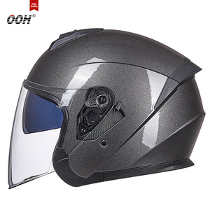 Casque de <span class=keywords><strong>moto</strong></span> ouvert certifié DOT, anti-buée, avec protection solaire, taille XL, double visière, double lentille, toutes saisons, ABS, nouveau casque avec haut-parleur, noir - Product Image 5