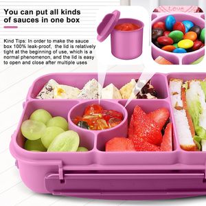 Offres Spéciales Boîte à lunch Bento portable de style américain moderne pour enfants Boîte à lunch étanche en plastique écologique sans BPA - Product Image 5