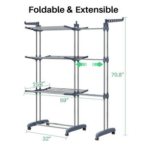 SANIPRO moderne debout fer pliable peu encombrant famille étendoir à linge <span class=keywords><strong>télescopique</strong></span> étendu vêtements <span class=keywords><strong>étagère</strong></span>s de rangement - Product Image 5