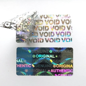 Impression personnalisée autocollant de sceau inviolable logo holographique sécurité rouleau d'autocollant hologramme vide étiquette d'autocollant de garantie vide - Product Image 1