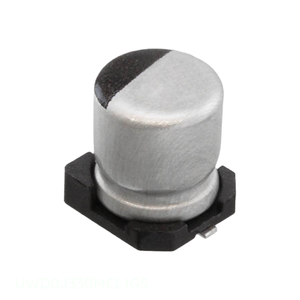 Condensador de Aluminio de Montaje Superficial de 33 uF, 20%, 6.3V, SMD UWD0J330MCL1GS, Canal del Fabricante 33 - Product Image 1