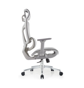 Fauteuil pivotant inclinable ergonomique moderne en plastique chromé avec support lombaire pour la maison et le bureau - Product Image 1