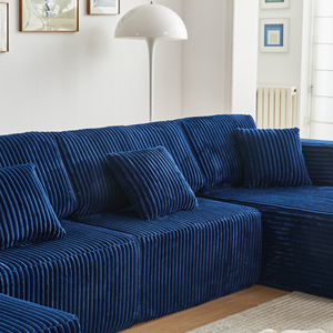 Compressed Couch Boneless U-shape Multi Seat Upholstered Fabric Modern Sectional <b>Sofa</b> Set Pillow Luxury Square Apartment Villa - Product Image 4