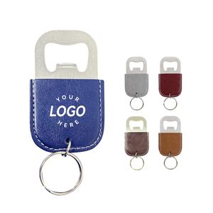 Custom Logo <b>Personalized</b> Laser Engraved Custom Logo Wholesale Pu Leather Bottle Opener <b>Keychain</b> - Product Image 3