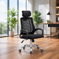 Chaise de bureau pivotante en maille avec support lombaire, accoudoirs fixes, chaise ergonomique pour le jeu et l'étude, pour la maison et le bureau