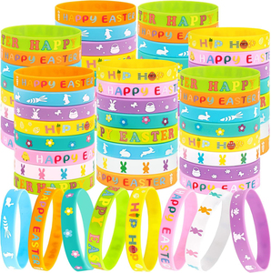 Pulseras de Silicona Personalizadas de Fábrica para Pascua, Pulseras de Goma con Estampado de <span class=keywords><strong>Huevos</strong></span> de Conejo, Recuerdos para Fiestas de Primavera, Regalos Promocionales - Product Image 5