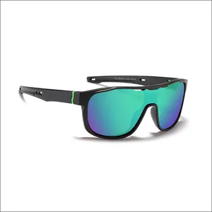 KDEAM Custom Private Label High Quality Polarized Sport Sunglasses Men Mirror Lens Green Sport Glasses