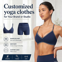 Soutien-gorge de sport athlétique personnalisé pour femme, en tissu sans toxines, à col en V, dos nu, sans rayures, doux et extensible, pour le yoga et l'entraînement