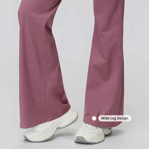 Pantalon de yoga évasé taille haute personnalisé de haute qualité, sensation seconde peau, doux pour la peau, effet ventre plat et lifting des fesses, pantalon de sport à jambe large - Product Image 6