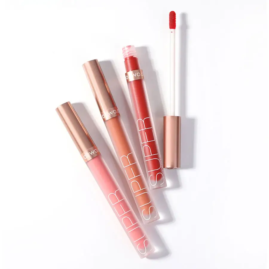 O.TW O.O-lápiz labial líquido de terciopelo rojo mate, resistente al agua, maquillaje de labios de larga duración, pigmento brillante de labios Nude ligero