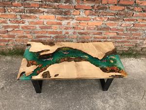 Mesa de Madera Sólida de Alta Calidad con Superficie de Resina Epoxi, Personalizada para Comedor o Cafetería, para 4-6 Personas - Product Image 3