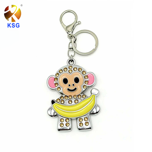 Custom Logo UV Printed Plastic Irregular Shape Monkey Pattern Waterproof Lightweight Promotional Souvenir Keychain