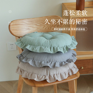 Cojín de asiento de algodón lavado SkRound, color caqui suave, antideslizante, para sala de estar, oficina, dormitorio, estudio - Product Image 5