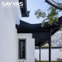 Fenêtre en bois recouvert d'aluminium SAYYAS W-CH95-OW, verre Low-E rempli d'argon, joints EPDM pour résidences de luxe