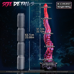 Dildo de tentáculo extralargo de 25.07'' con textura de pulpo real, silicona premium, tapón vaginal y anal, látigo SM para exteriores, juguete sexual de doble uso. - Product Image 6
