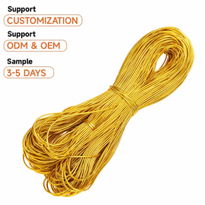 Cordón Metálico Dorado <span class=keywords><strong>de</strong></span> 2mm para Envolver Regalos, Cuerda No Elástica para Manualidades, Decoración Navideña, Hilo para Etiquetas Colgantes - Product Image 1