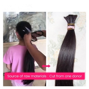 Guangzhou Garantie Cheveux Super Double Dessiné Vierge Brésilienne Non Transformés Cheveux Raides Tissage Bundles Fermeture Sans Perte - Product Image 5