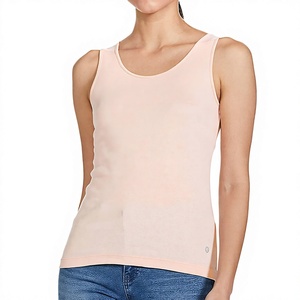Women Solid Stand Collar <b>Sleeveless</b> <b>Knitted</b> Tank <b>Top</b> Quick Dry Sporty 100% Polyester Breathable Casual Wear Light Pink - Product Image 1