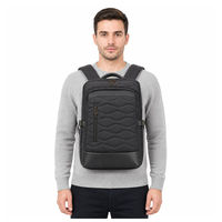 Sac à dos pour ordinateur portable matelassé, résistant à l'eau, rembourré, unisexe, pour les voyages d'affaires, le bureau
