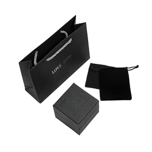 High-Quality Jewelry Packaging Set with Ring, <b>Earrings</b>, Jewelry Pouch and Paperboard Bag Custom Logo <b>Gift</b> <b>Box</b> - Product Image 1