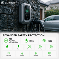 Chargeur de voiture électrique domestique intelligent GANCRON Wallbox avec équilibrage dynamique du chargeur, 22 kW, triphasé, 32 A, AC Type 2, Wifi, avec DLB pour l'Europe