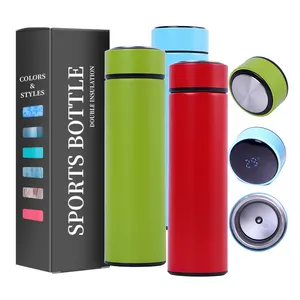 Logo Custom Smart Water Bottle Vacuum Cup Vacuum Intelligent Water Bottle Flask Temperature Display Mug with LED Touch Screen