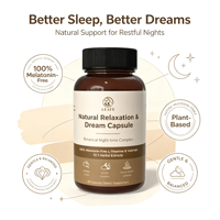Capsules de Sommeil pour Adultes Natural Relaxation & Dream Capsule, Vegan, Sans Gluten, Soulagent le Stress, Améliorent le Sommeil, Compléments Alimentaires à Base de Plantes