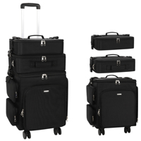 Relavel Valise à roulettes 3 en 1 pour maquillage, coiffeur, voyage, grande capacité, avec roulettes 360° °   Roues pivotantes