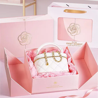 Logo personnalisé de luxe rose brillant à lèvres cosmétique boîte d'emballage papier 100ml beauté corps visage sérum bouteilles ensembles coffrets cadeaux