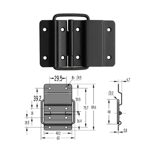 Charnières robustes en fer à 8 trous <span class=keywords><strong>avec</strong></span> supports pour flight cases - Noir mat classique professionnel FS5051 - Product Image 2