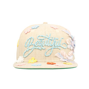 Gorra Snapback Tcap China con Apliques de Flores 3D y Visera Plana, Gorras Bordadas Personalizadas - Product Image 2