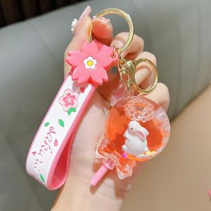 <b>Floating</b> Sequins Acrylic Pentagram Rocket Keyring Liquid Oil Quicksand Bottle Keychain Women Bag Pendant Gift - Product Image 6