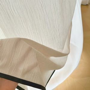 Rideau semi-<span class=keywords><strong>occultant</strong></span> YCSP haut de gamme en <span class=keywords><strong>tissu</strong></span> drapé doux et fluide, polyester/coton/lin, pour salon et bureau - Product Image 2