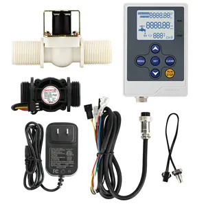 DIGITEN-controlador de flujo de agua + Sensor de flujo G1, medidor de flujo + Válvula Solenoide G1, normalmente cerrada + potencia de 12V