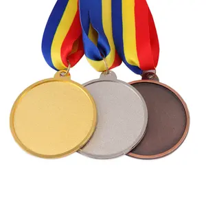 RENHUI 50Mm Gold Ancient Medallions Antique Brass Insert 50 Mm Metal Crafts Blank Custom Medals And Trophies Medals