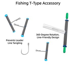 Kit de pêche Drop Shot T Rig avec manchons anti-emmêlement, clips rapides et montages de fond pour la pêche en eau douce et salée, en bateau et en bord de mer - Product Image 5