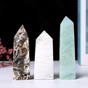 Bán Buôn Tinh Thể Tự Nhiên Chữa Bệnh Đá Thạch Anh Tím Rõ Ràng Rose Quartz Pha Lê <span class=keywords><strong>Wand</strong></span> Pha Lê Điểm - Product Image 3