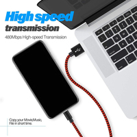 Cable de Datos USB Tipo C de Carga Rápida, 1m 60W, Trenzado de Nailon Resistente para Teléfono