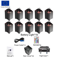 Vente directe usine : Projecteurs LED sans fil 6x18W rechargeables Smartbat, éclairage de scène pour mariages et soirées DJ, avec étui de transport