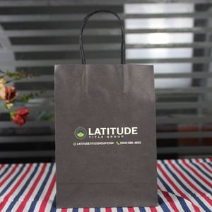 Factory Printed Flat Handle Customized Shopping Gift Kraft Paper <b>Bag</b> with Your Logo - Product Image 1