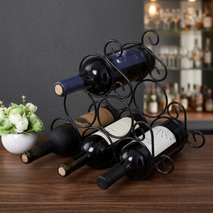 Porte-vin en métal moderne avec une capacité de 6 bouteilles pour la présentation à domicile - Product Image 2