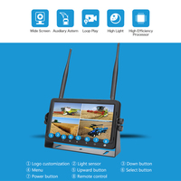 Monitor Inalámbrico de 7 Pulgadas para Automóvil, Cámara de Visión Trasera para Camión, Monitor para Caravana, Remolque, Camión, Autobús, Vehículo